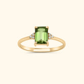 Sam Square Tourmaline Diamond ring | 9K